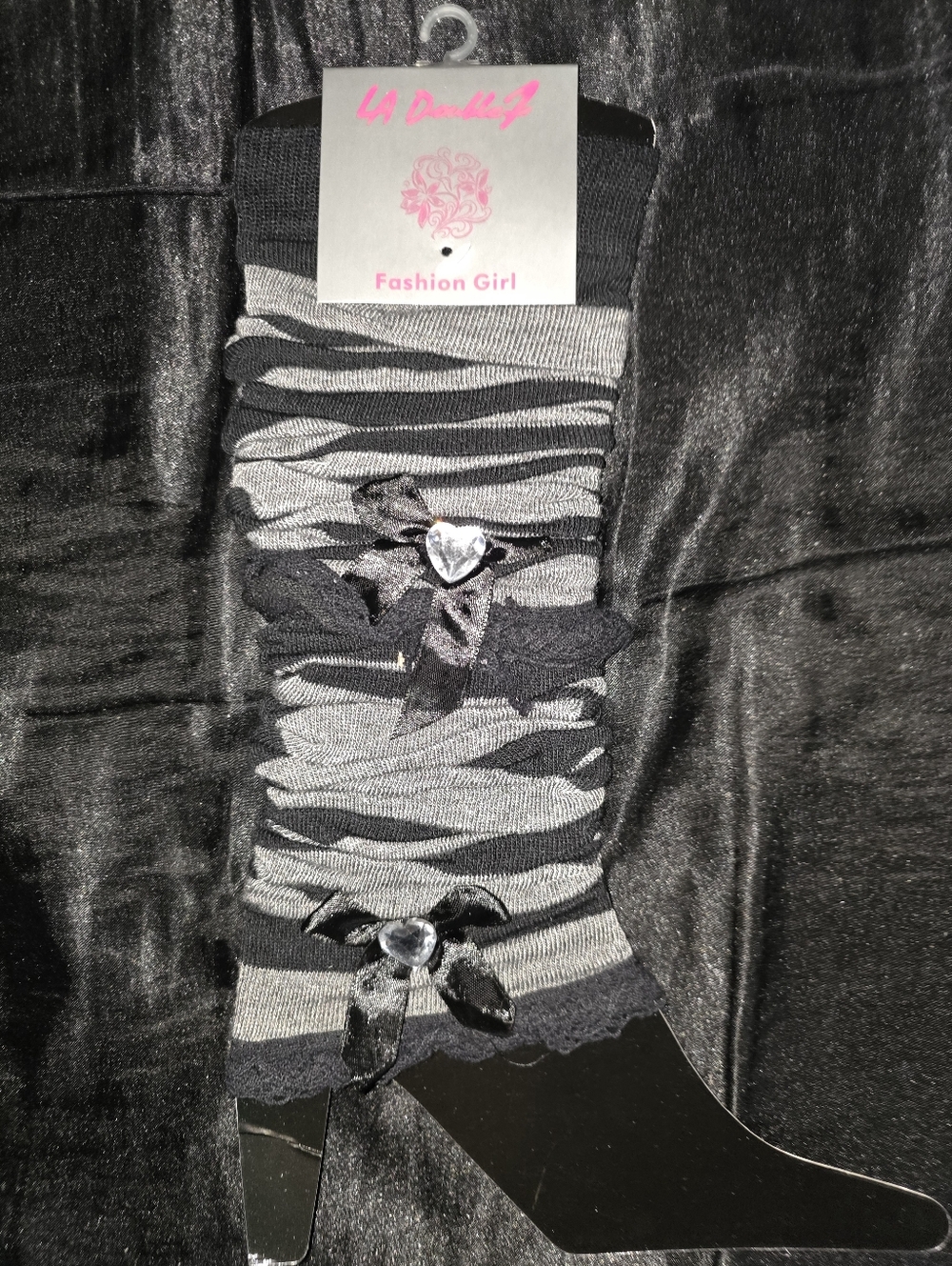 The LA DoubleJ Fashion Girl Leg Warmer, Black & Grey